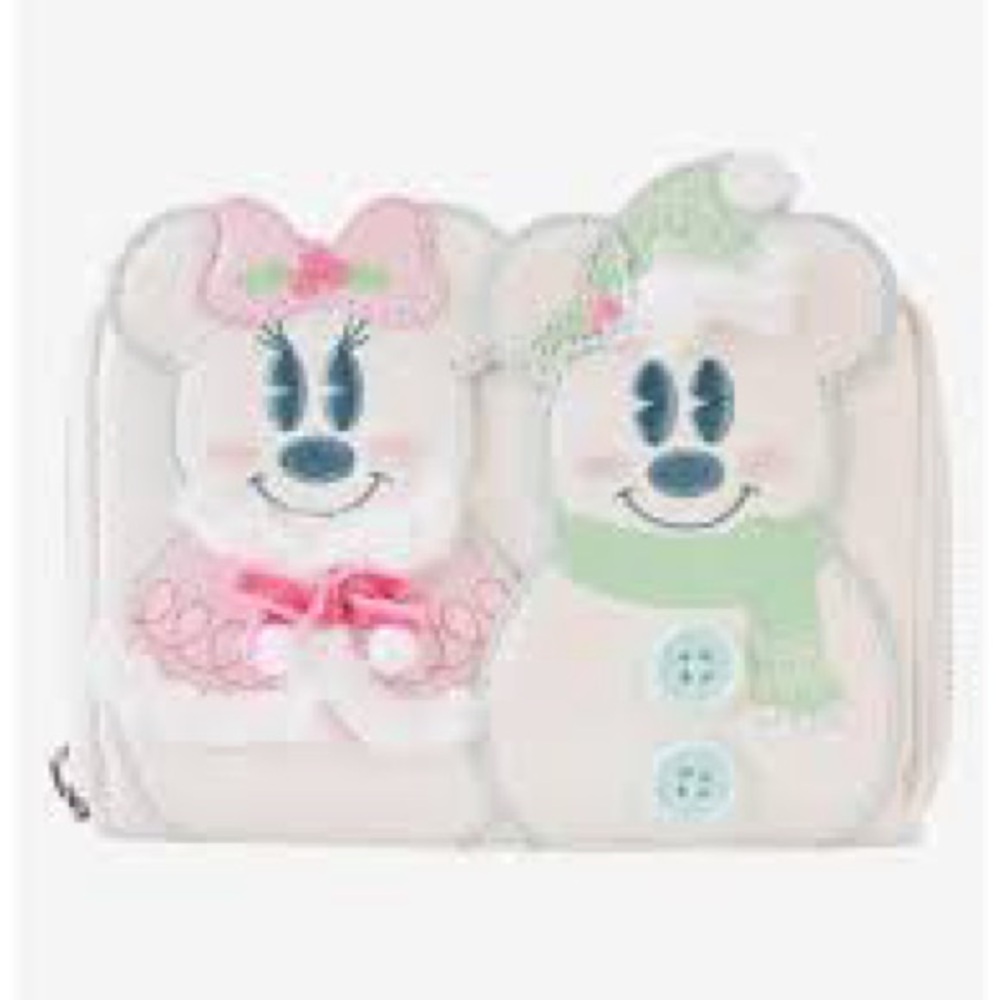 NWT Loungefly Disney Mickey Mouse & Minnie Mouse Zipper Wallet PARKS WORLD LAND